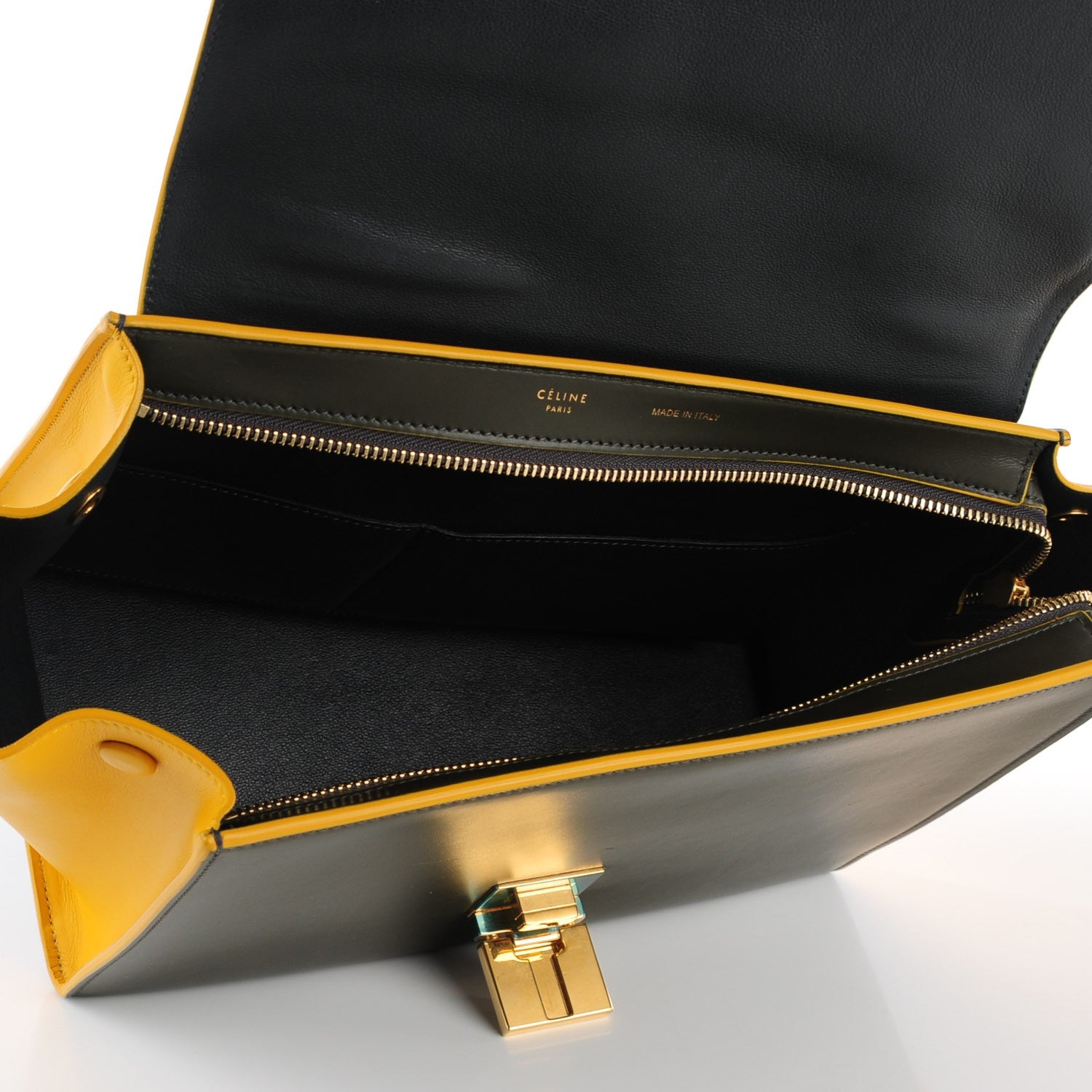 Celine Smooth Calfskin Small Tri-Color Trapeze Yellow 5 of 7