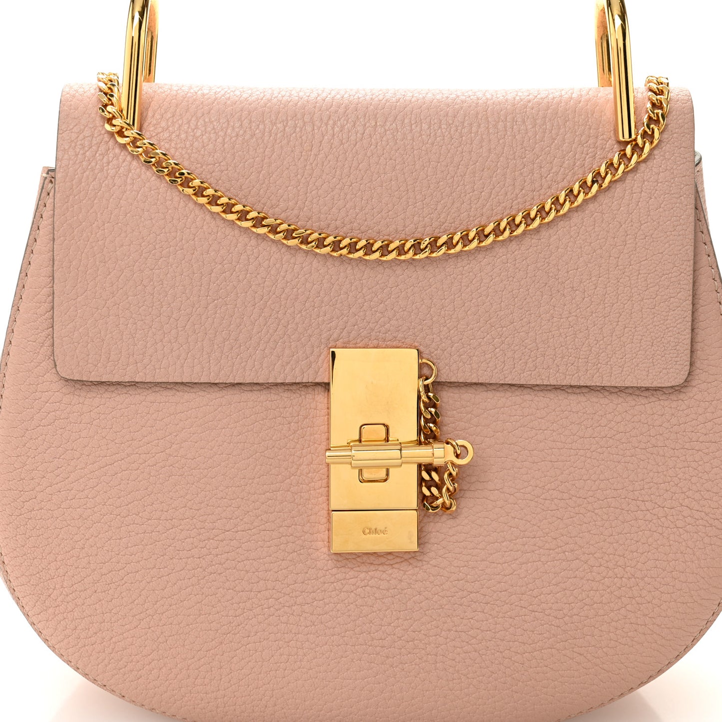 Grained Lambskin Drew Shoulder Bag Cement Pink