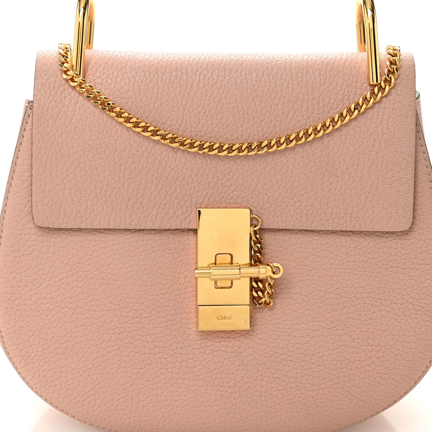 Chloe Grained Lambskin Drew Shoulder Bag Cement Pink 8 of 10