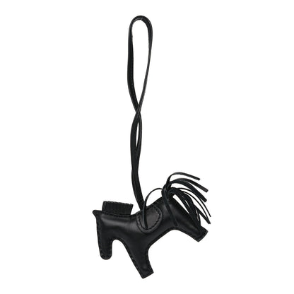 Hermes Milo Lambskin Grigri Rodeo Horse Bag Charm PM So Black 1 of 4