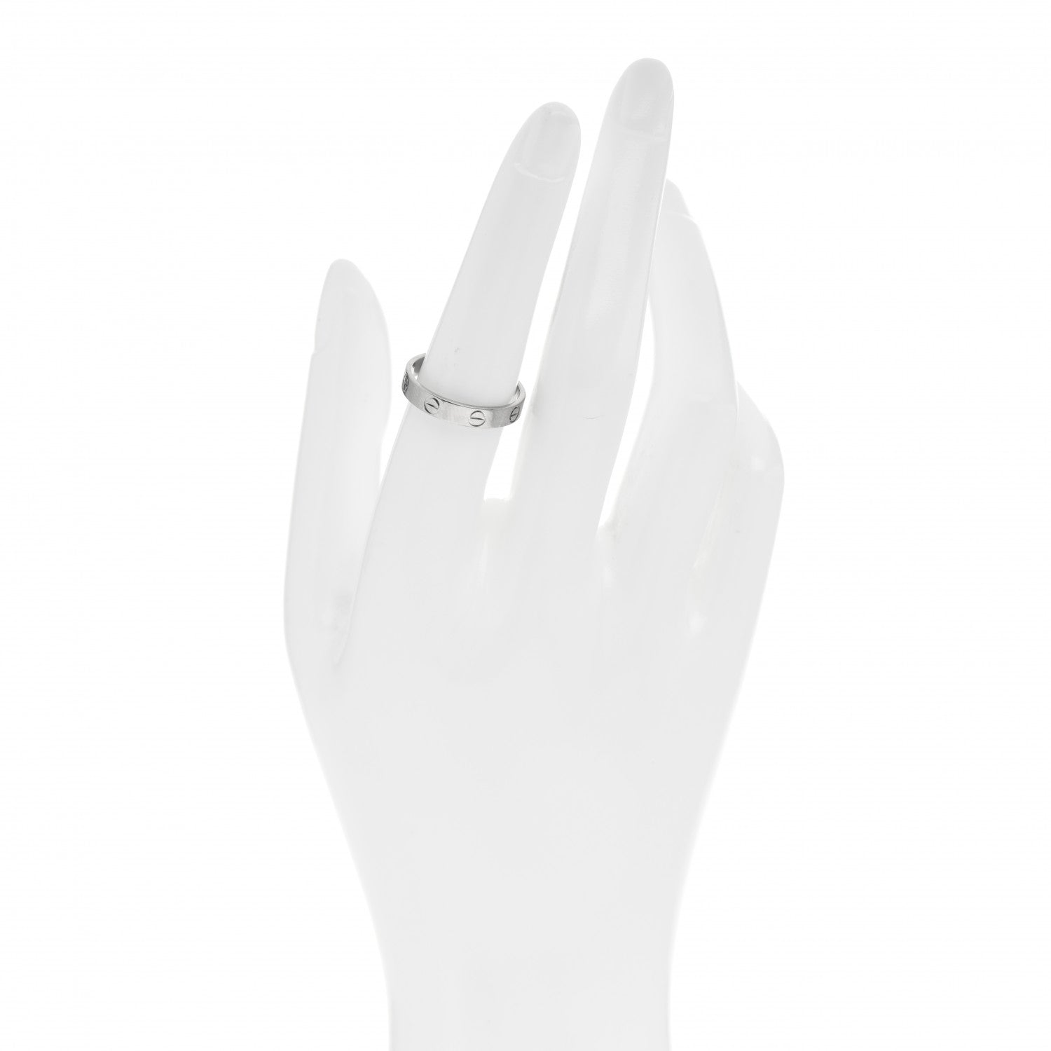 Cartier 18K White Gold 3.5mm LOVE Wedding Band Ring 55 7.25 2 of 4