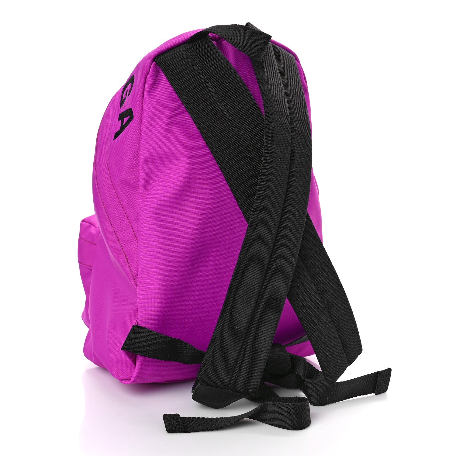 Balenciaga Sport Nylon Logo Embroidered S Wheel Backpack Fuchsia Black 3 of 8
