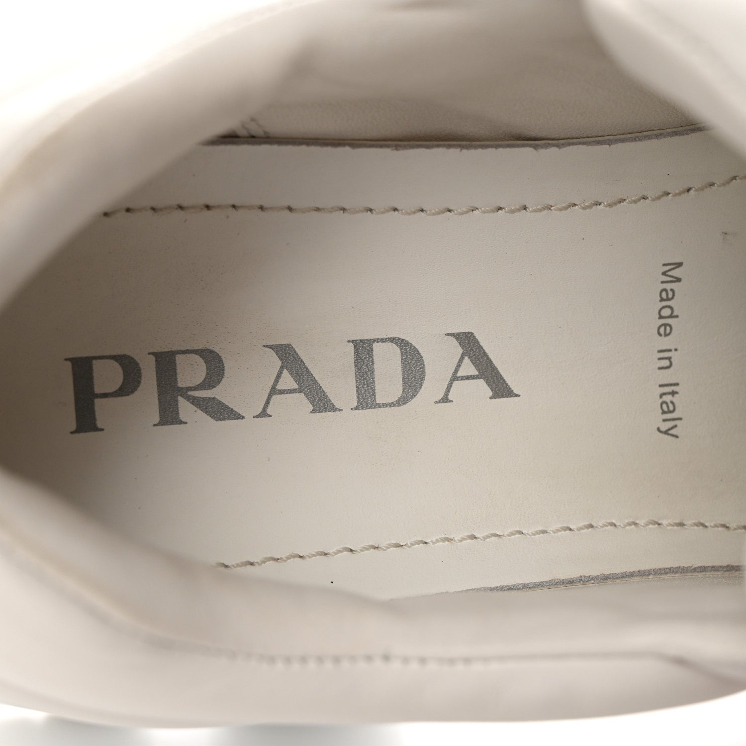 Prada Nappa Soft Metal Triangle Logo Padded Monolith 55mm Sneakers 39.5 White 8 of 20