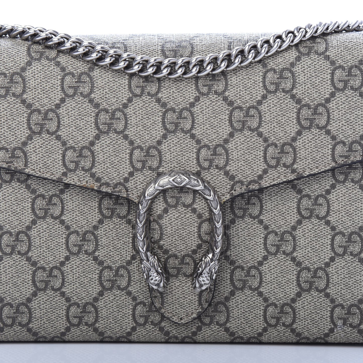 GG Supreme Monogram Mini Dionysus Chain Wallet Beige Black
