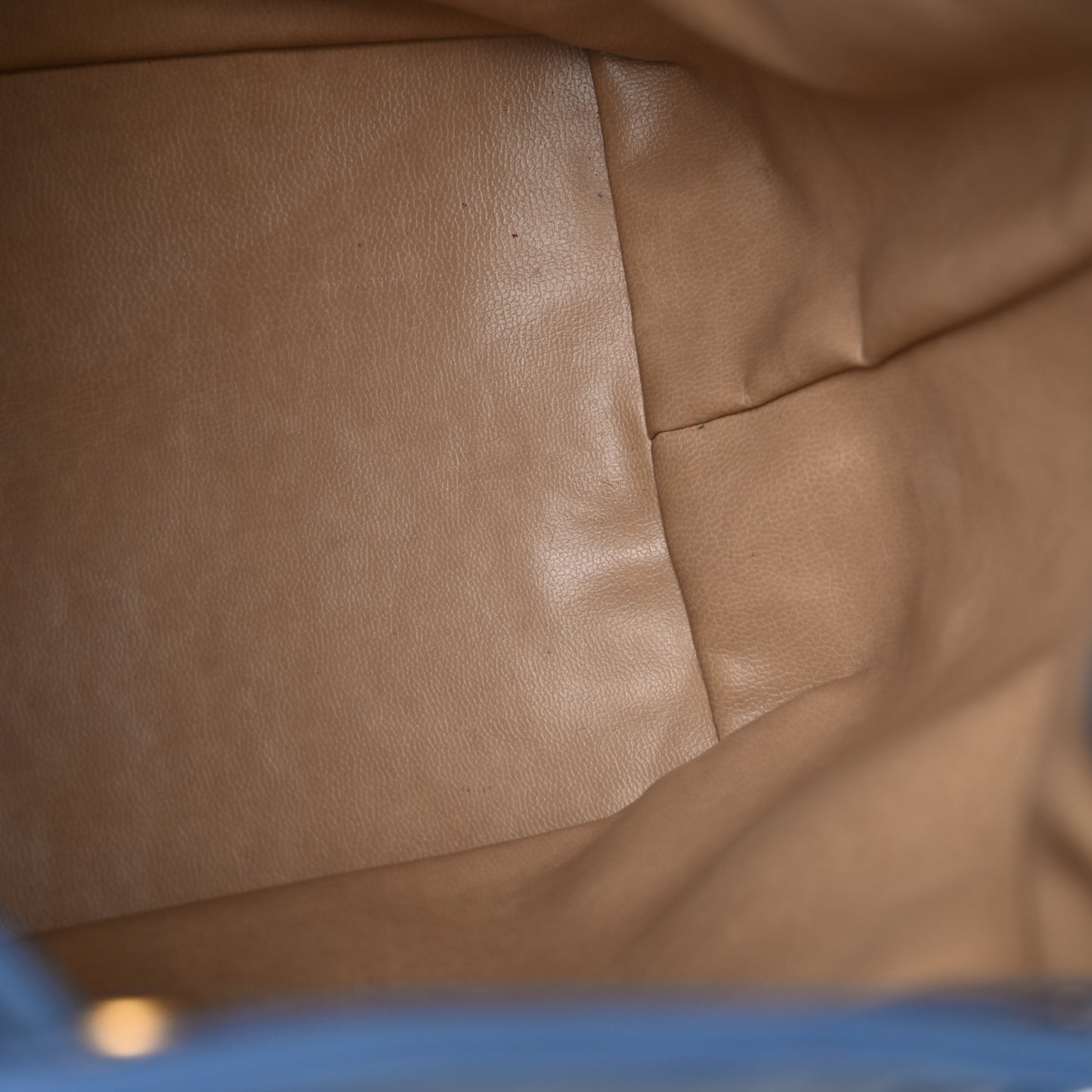 Canvas Quilted CC Drawstring Bucket Bag Blue