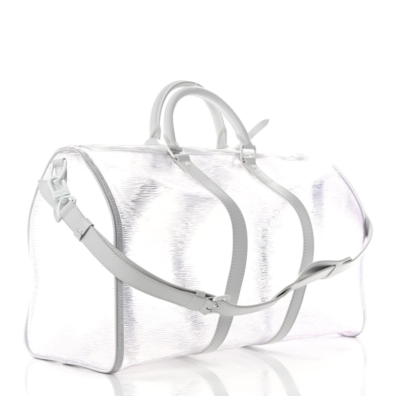 Louis Vuitton PVC Epi Embossed Wavy Keepall Bandouliere 50 White 2 of 12