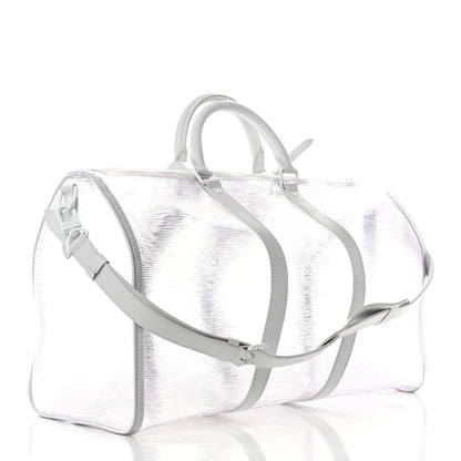 Louis Vuitton PVC Epi Embossed Wavy Keepall Bandouliere 50 White 2 of 12