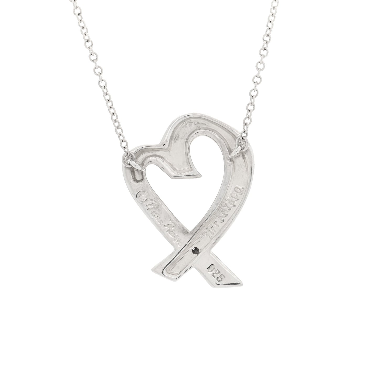 Sterling Silver Diamond Paloma Picasso Loving Heart Necklace