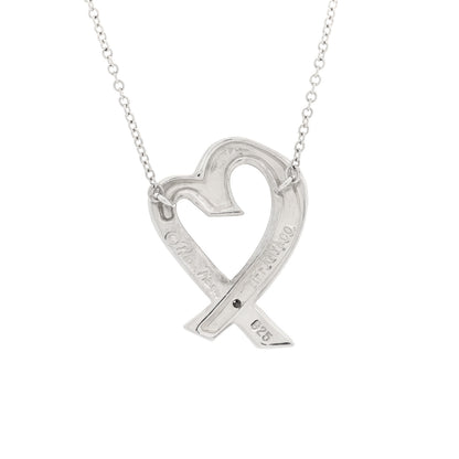 Tiffany Sterling Silver Diamond Paloma Picasso Loving Heart Necklace 4 of 6