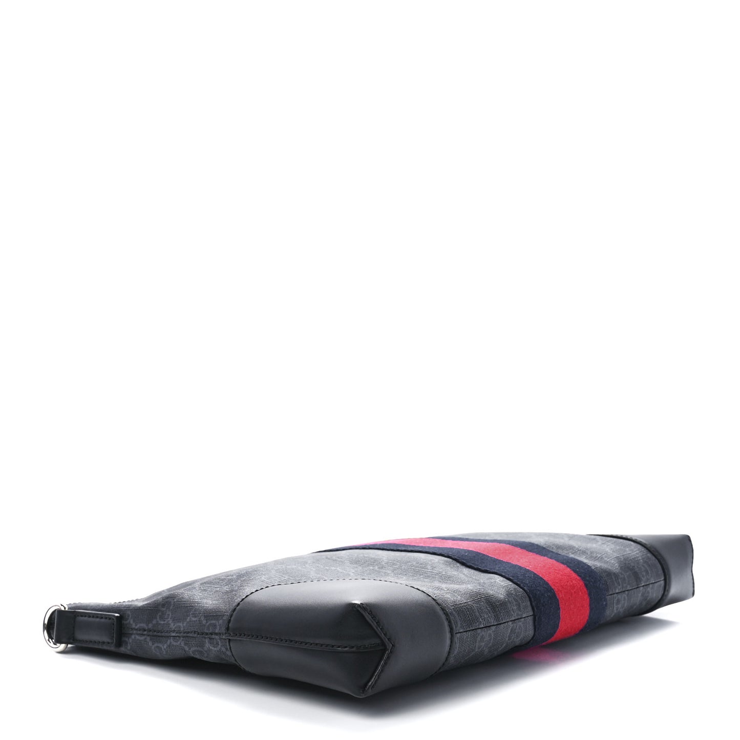 Soft GG Supreme Monogram Appia Calfskin Web East West Messenger Bag Black Grey