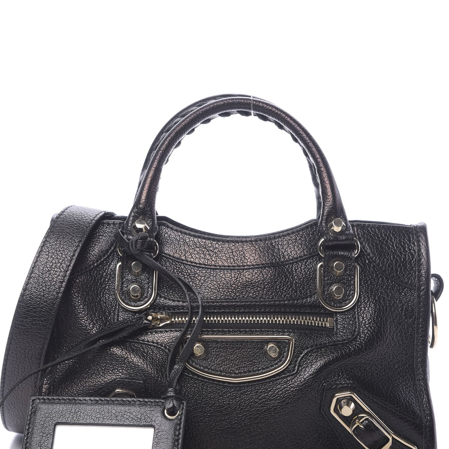 Balenciaga Chevre Gold Metallic Edge Hardware Mini City Black 10 of 10