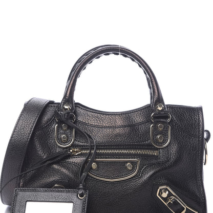 Balenciaga Chevre Gold Metallic Edge Hardware Mini City Black 10 of 10