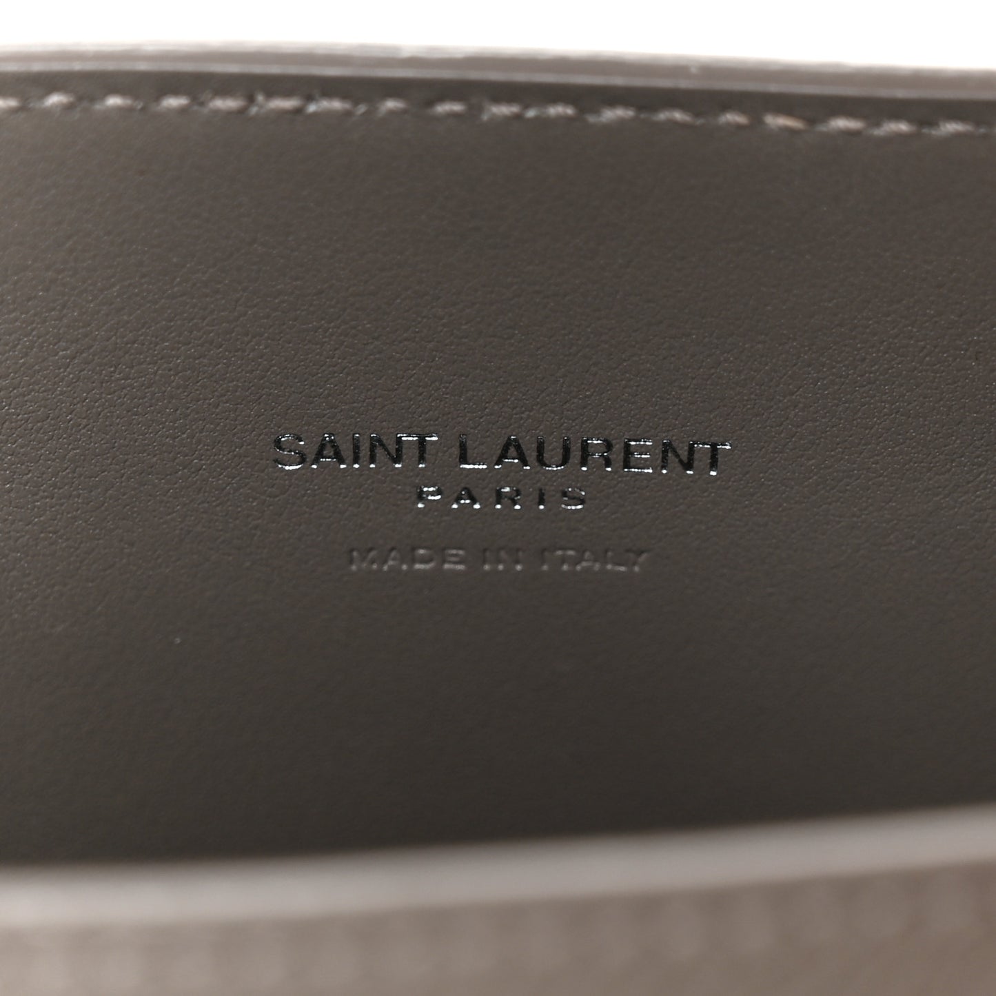 Grained Calfskin Topstich Baby Sac De Jour Fog
