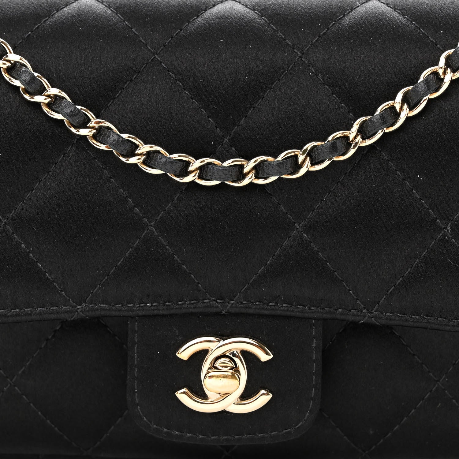 Chanel Satin Quilted Mini Rectangular Flap Black 8 of 11