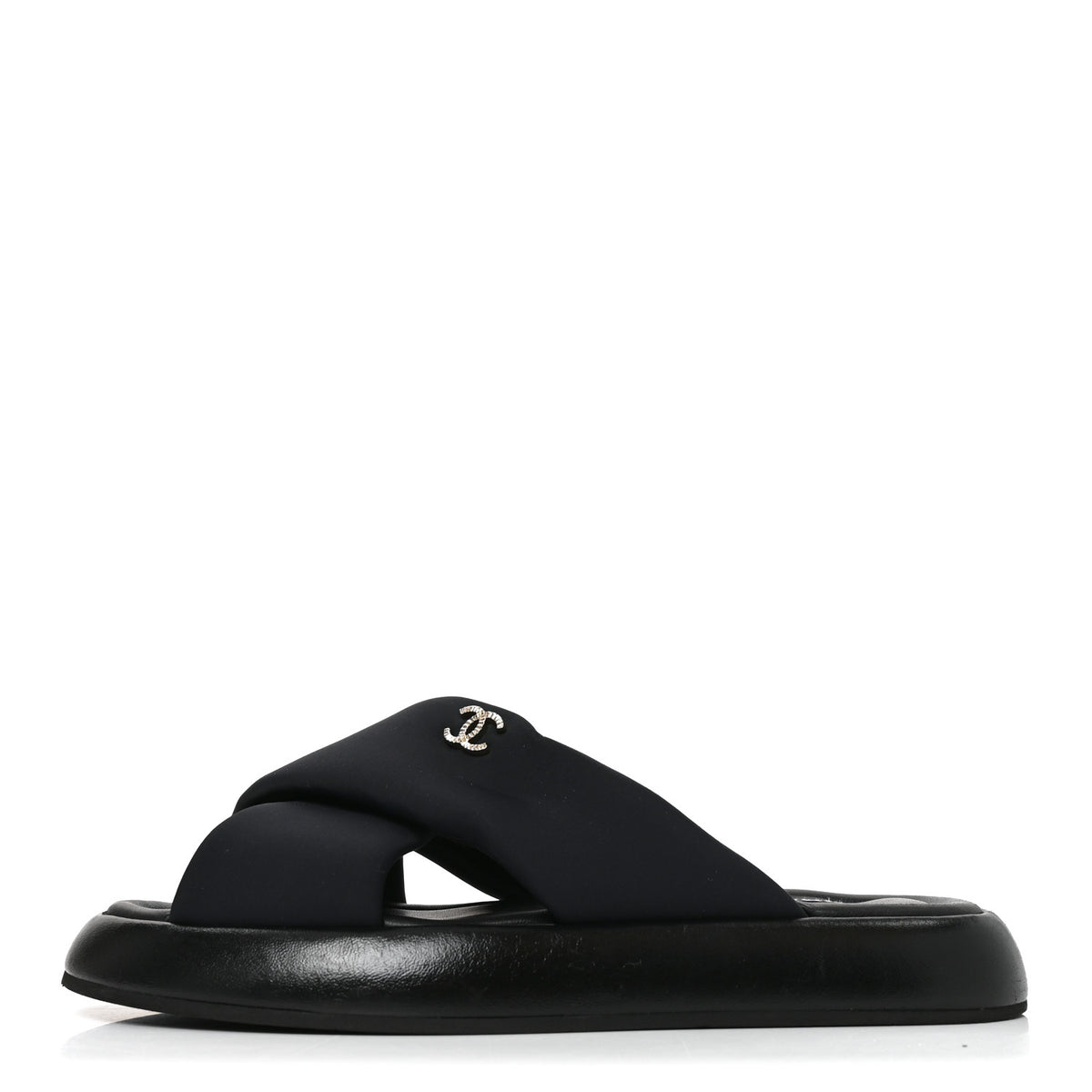 Fabric CC Mules Sandals 38 Black