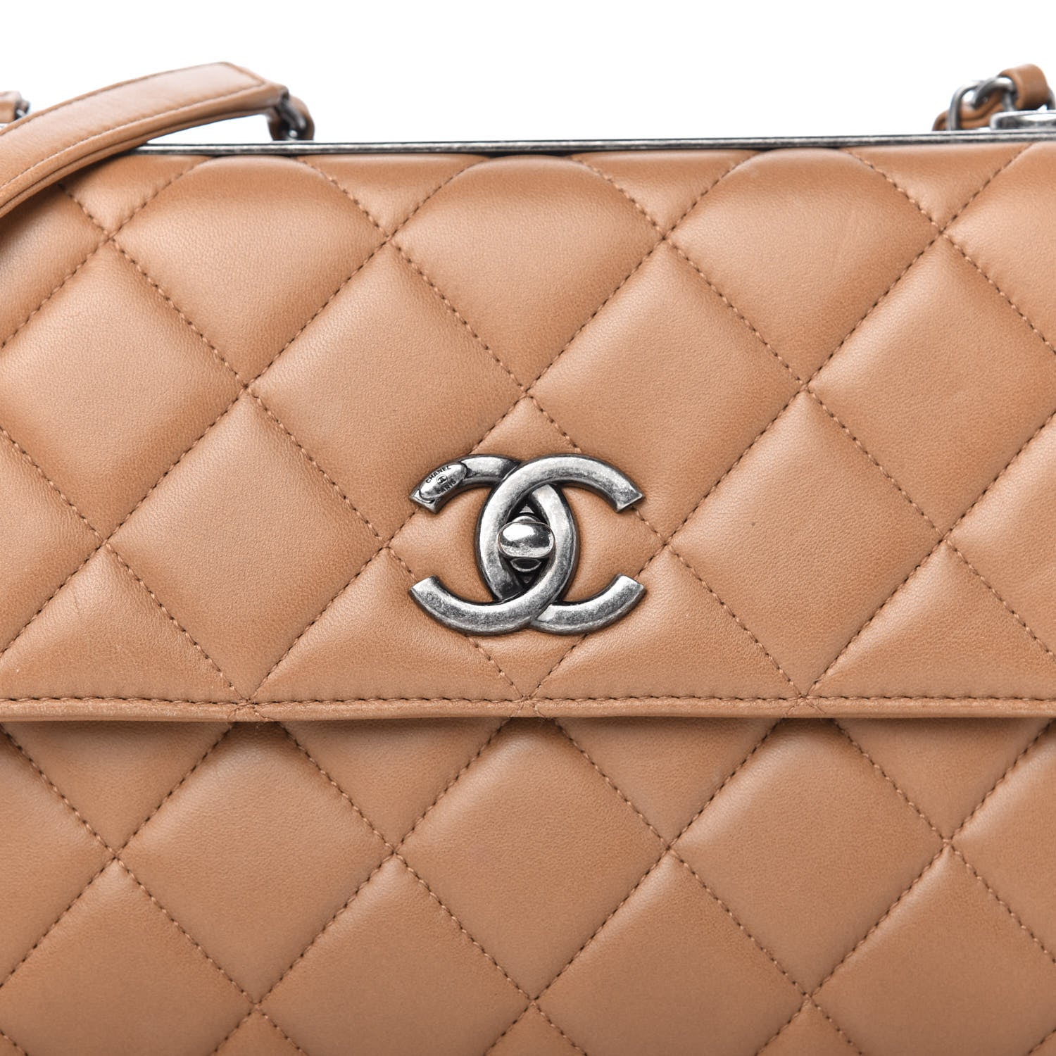 Chanel Lambskin Quilted Medium Trendy CC Flap Light Brown 10 of 10