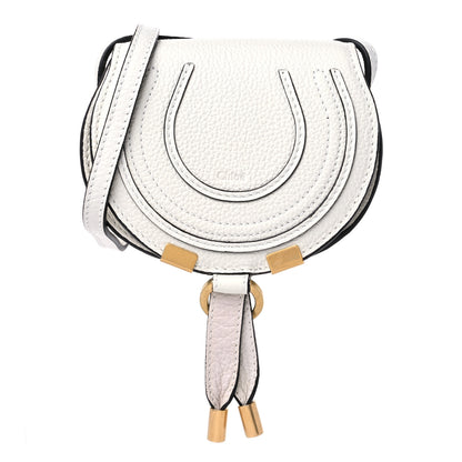 Chloe Calfskin Mini Marcie Round Crossbody Bag Abstract White 1 of 13