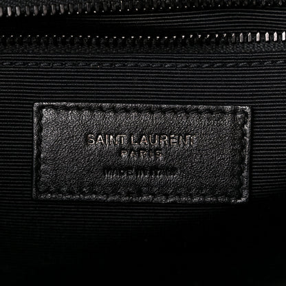 Saint Laurent Grain De Poudre Textured Mixed Matelasse Large Triquilt Monogram Monochrome Satchel Black 7 of 12