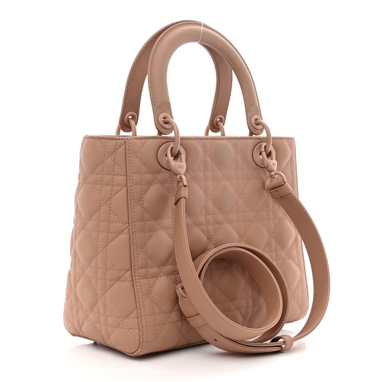 Christian Dior Ultra Matte Calfskin Cannage Medium Lady Dior Beige 3 of 12