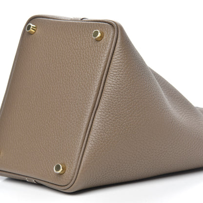 Hermes Taurillon Clemence Picotin Lock 18 PM Etoupe 8 of 9