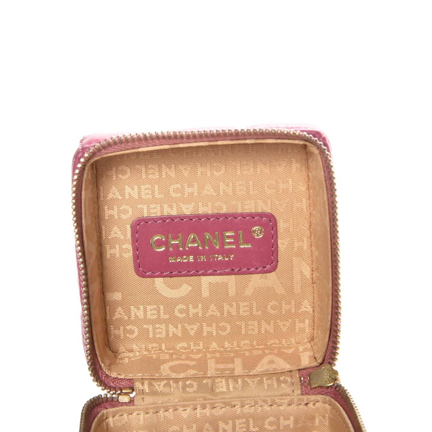 Lambskin Rubiks Cube Wristlet Pink
