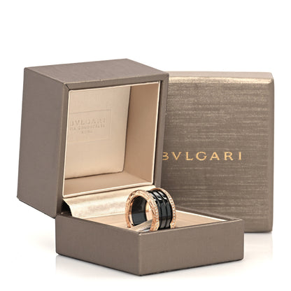 Bulgari 18K Rose Gold Black Ceramic Diamond B.Zero1 Four-Band Ring 55 7.25 6 of 6