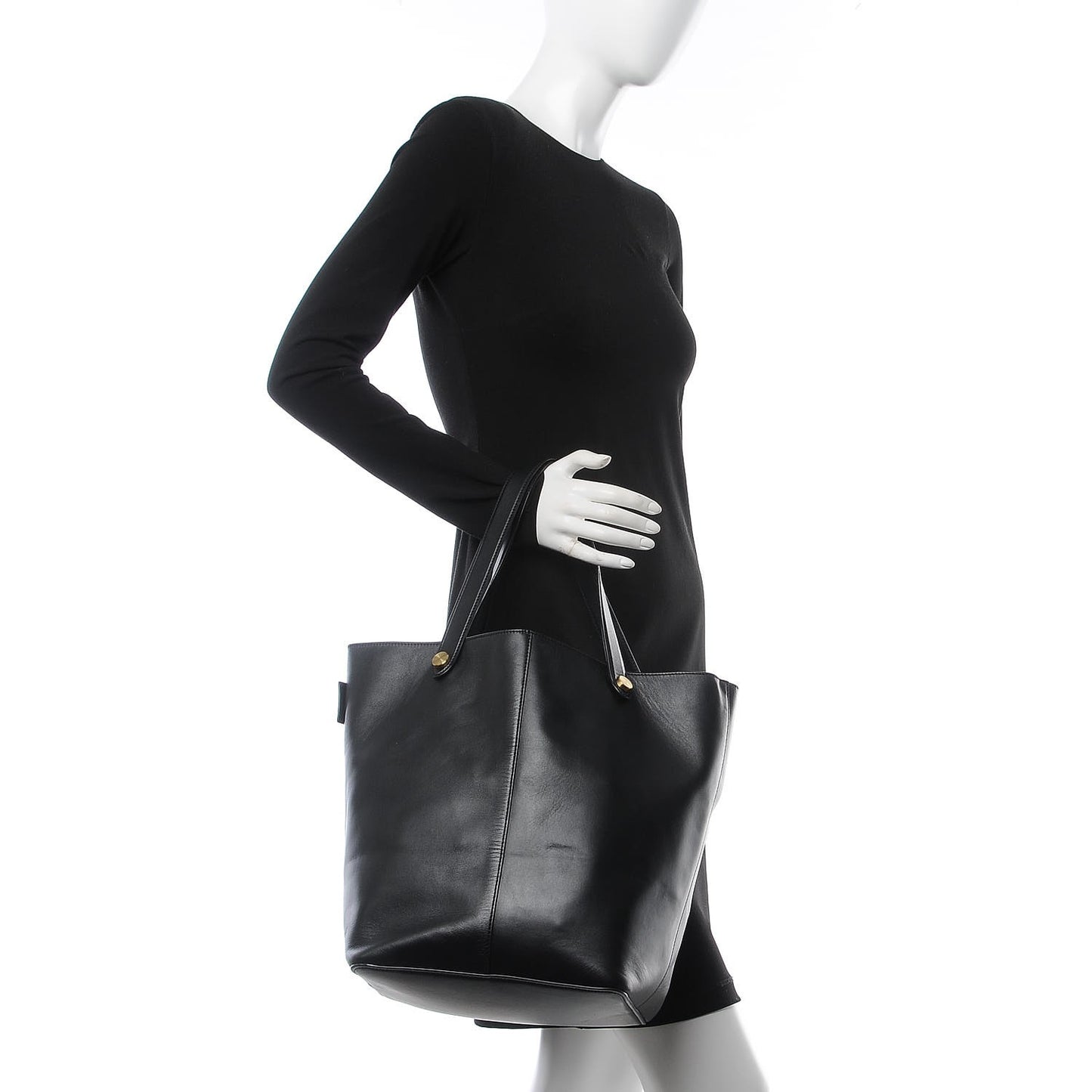 Calfskin Kite Bucket Bag Black