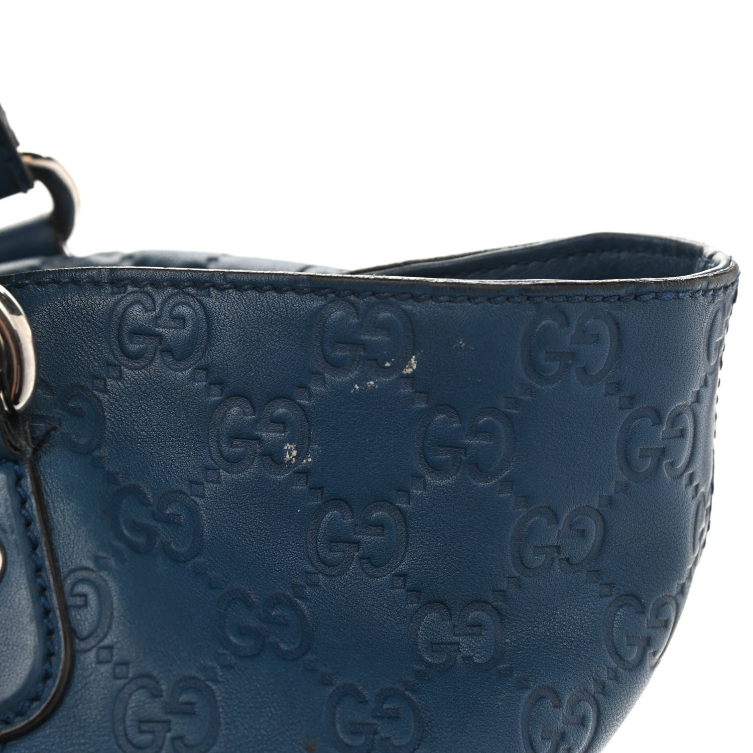 Gucci Guccissima Medium Icon Bit Tote Blue 16 of 23
