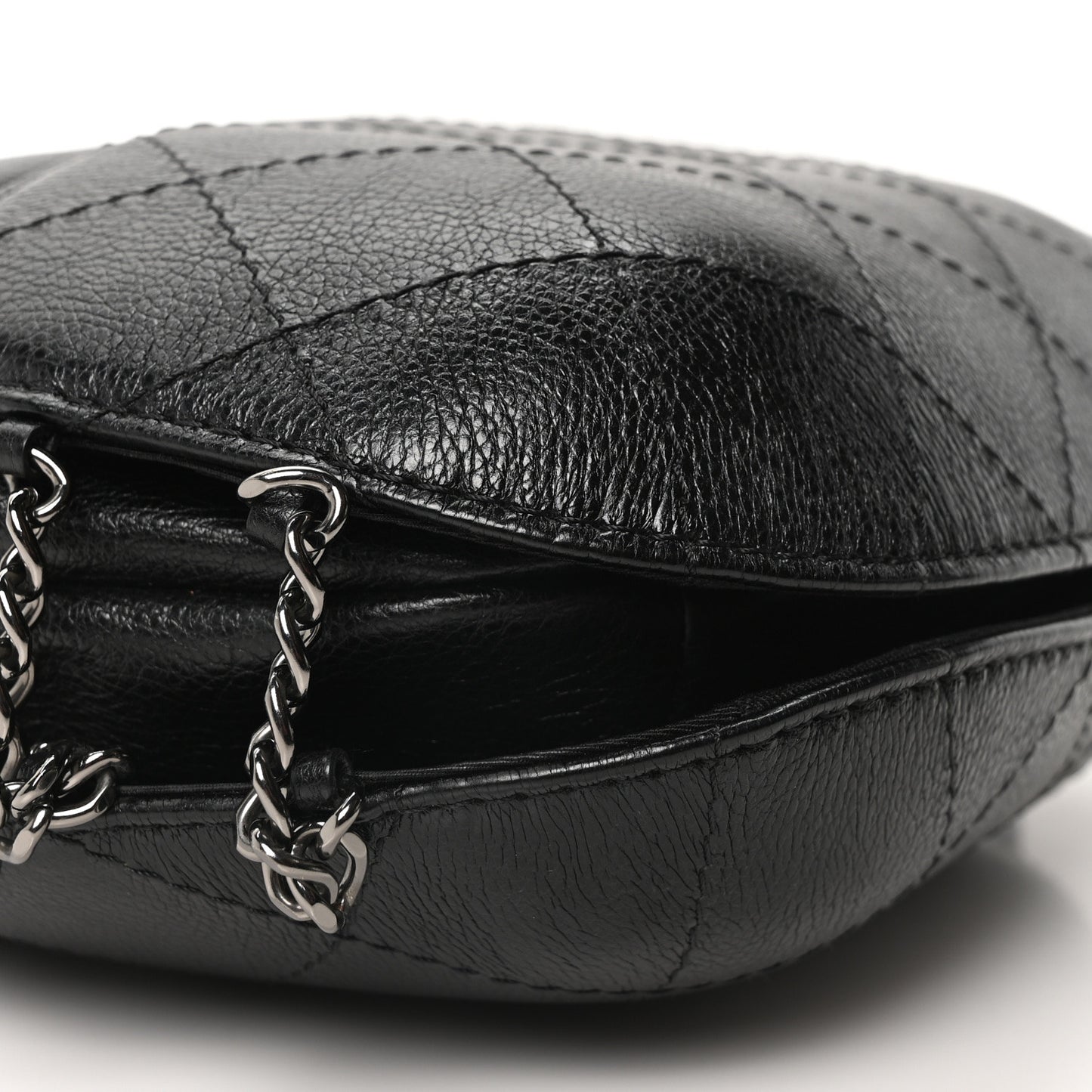 Calfskin Quilted Small Gabrielle Bucket Black