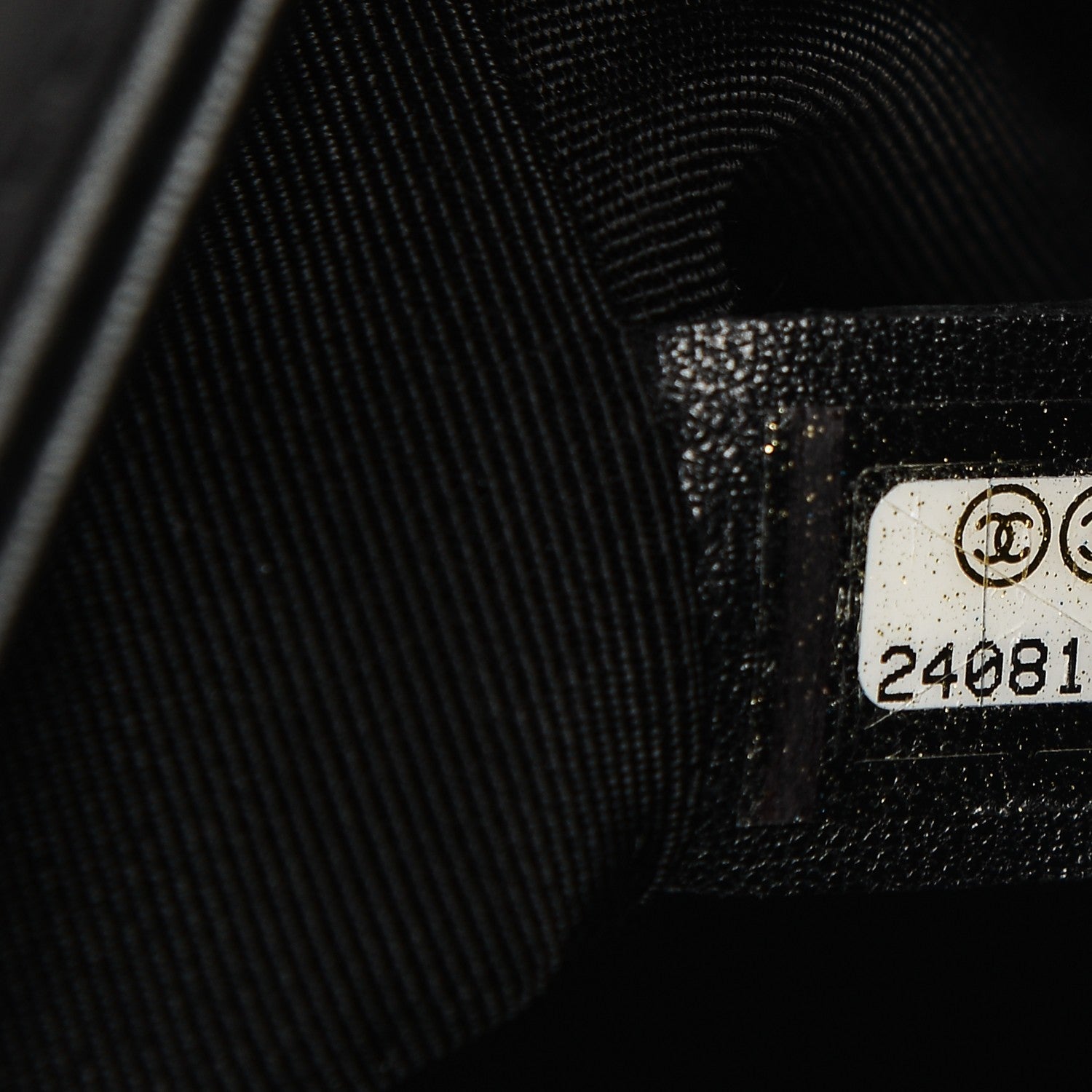 Chanel Calfskin Painted Chevron Embossed Medium Boy Flap Black 7 of 9