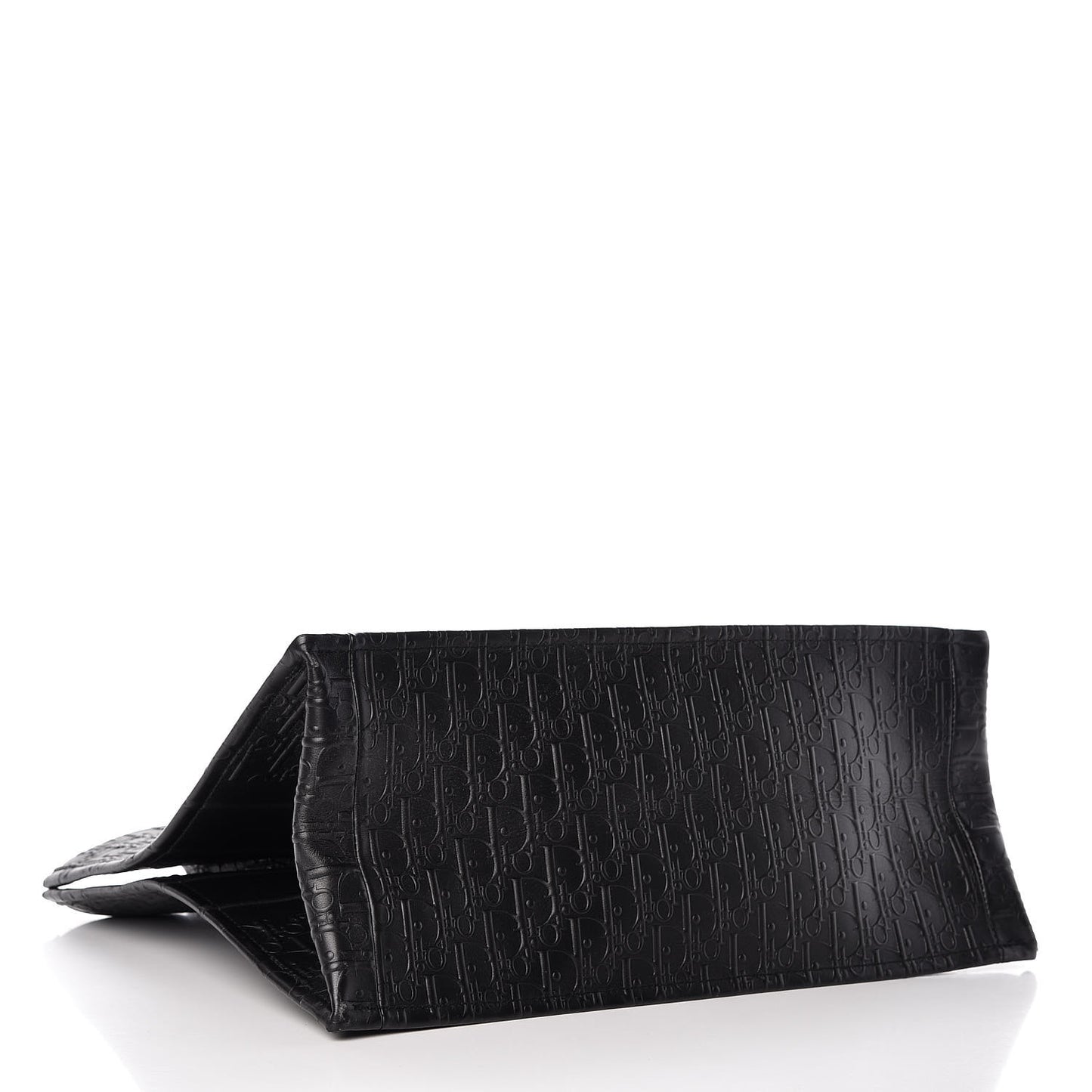 Oblique Calfskin Embossed Book Tote Black