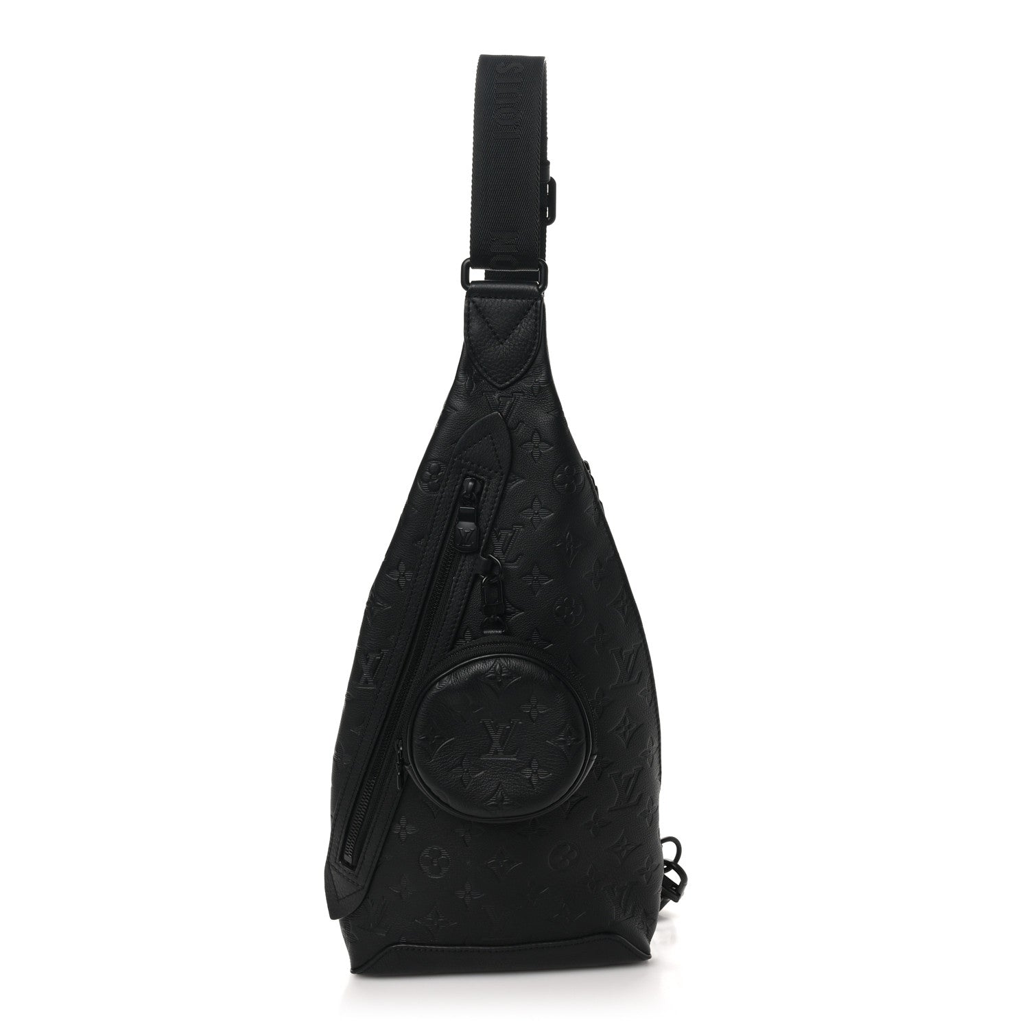 Louis Vuitton Calfskin Shadow Monogram Duo Slingbag Black 1 of 10
