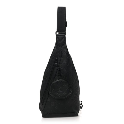 Louis Vuitton Calfskin Shadow Monogram Duo Slingbag Black 1 of 10