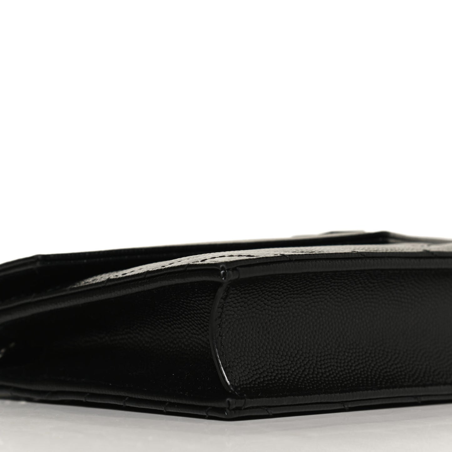 Grain De Poudre Matelasse Chevron Monogram Monochrome Envelope Chain Wallet Black