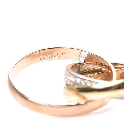Cartier 18K White Yellow Pink Gold Diamond Small Trinity Paved Ring 49 5 4 of 7