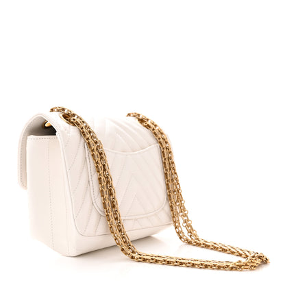 Chanel Aged Calfskin Chevron Quilted 2.55 Reissue Mini Flap White 3 of 11