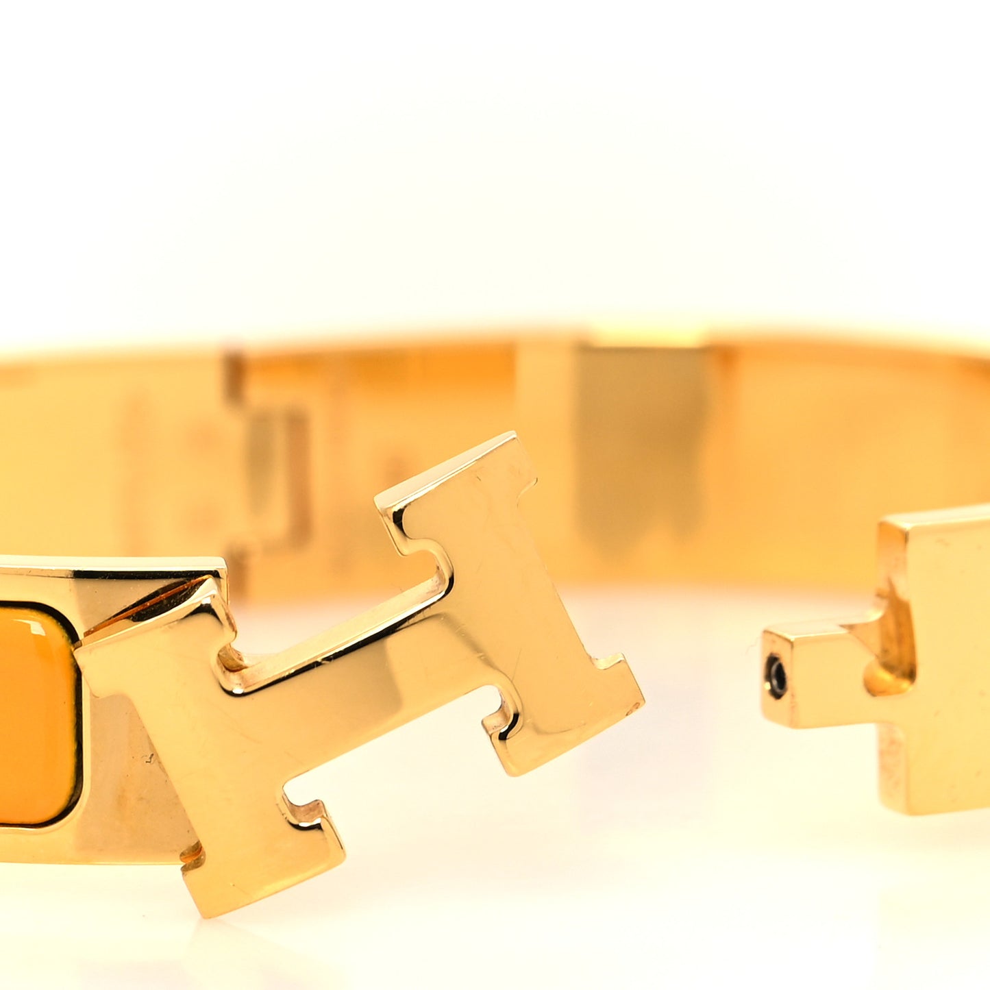 Enamel Narrow Clic Clac H Bracelet PM Jaune Madras