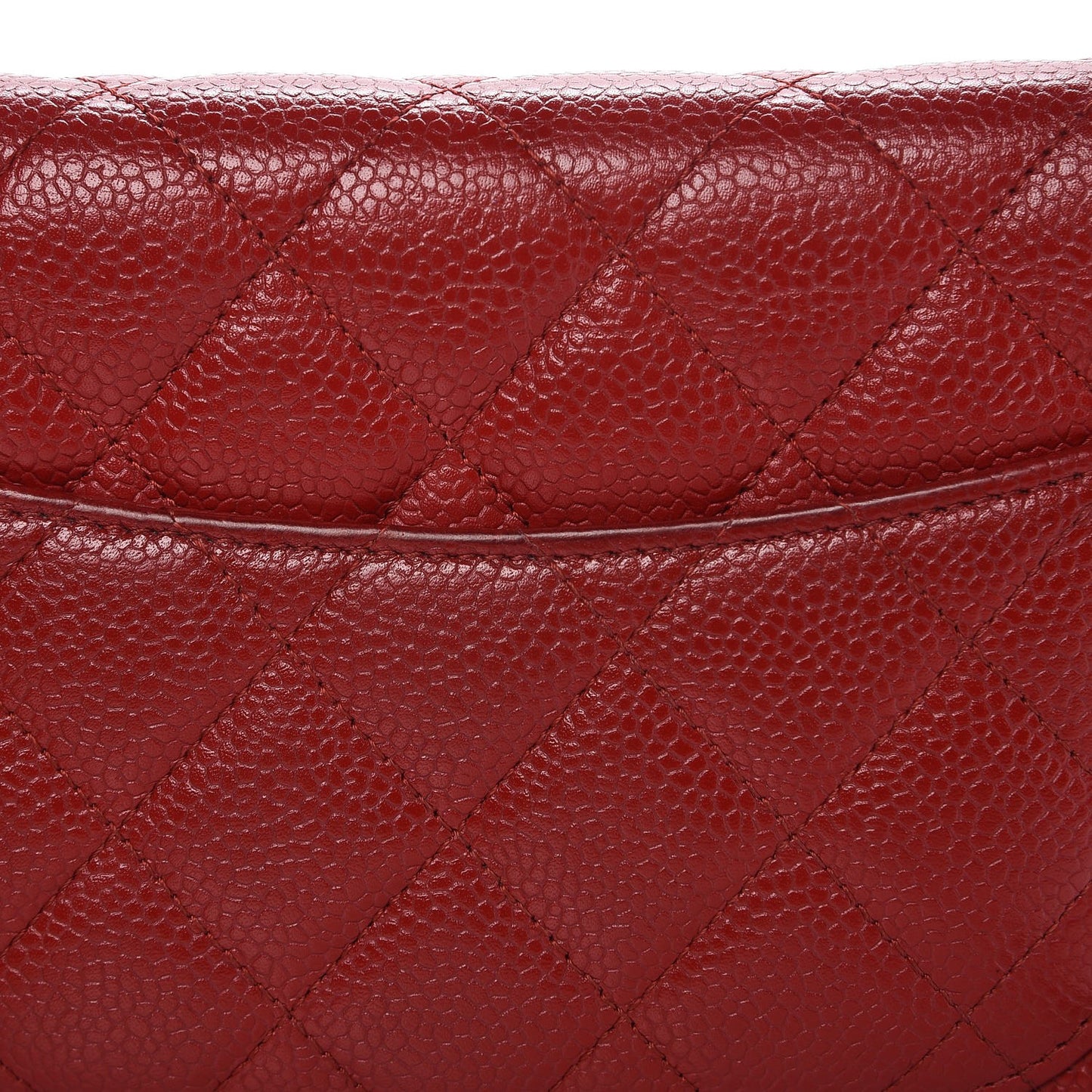 Caviar Quilted Wallet on Chain WOC Red