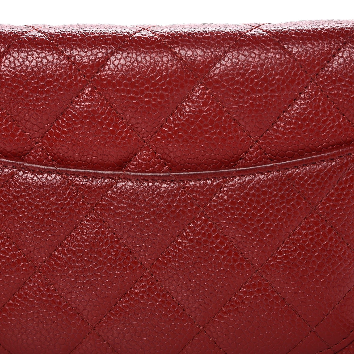 Chanel Caviar Quilted Wallet on Chain WOC Red 11 of 11