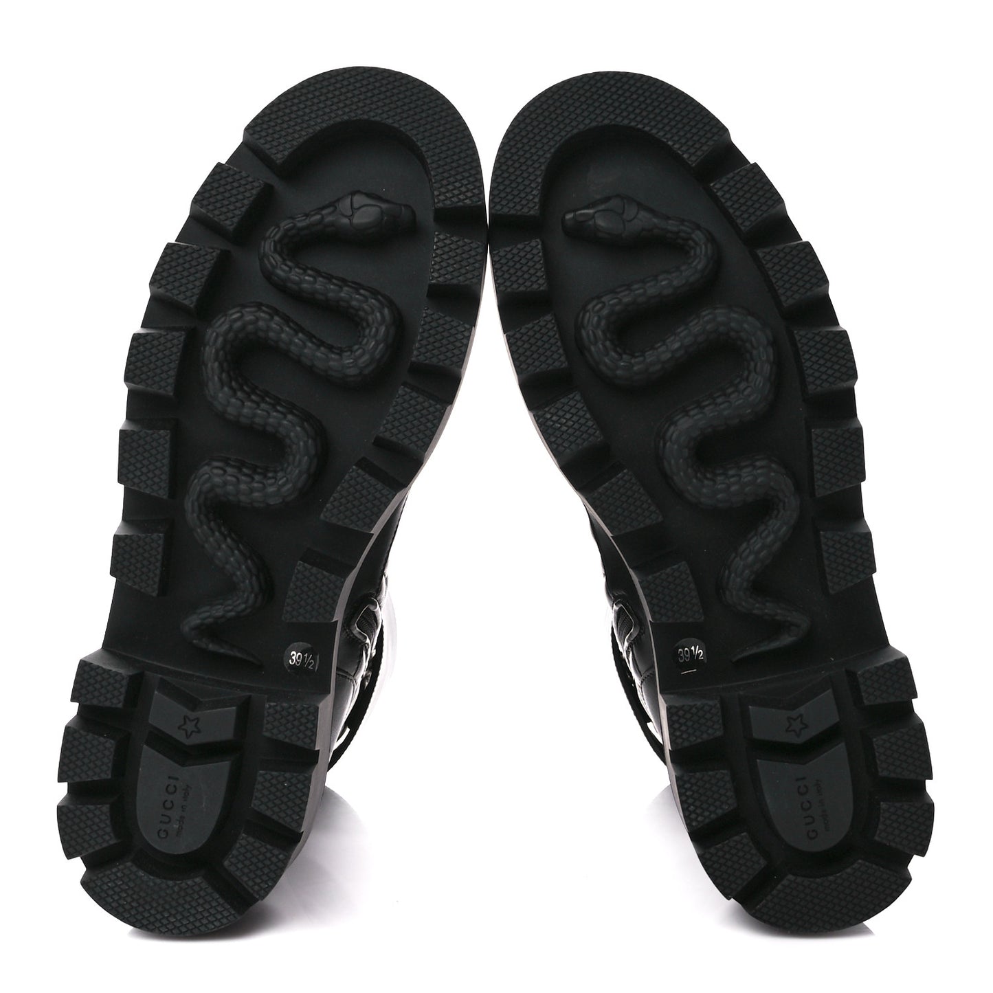 Nappa Frances GG Matelasse Platform Combat Boots 39.5 Black