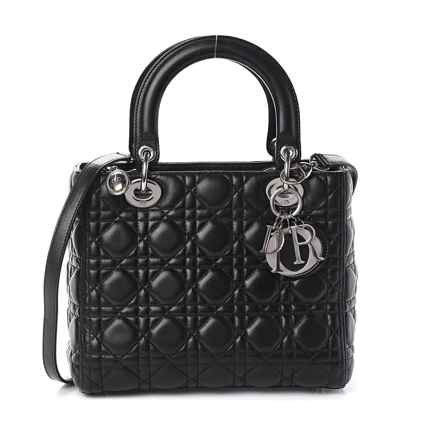Lambskin Cannage Medium Lady Dior Black