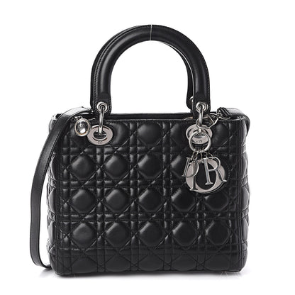 Christian Dior Lambskin Cannage Medium Lady Dior Black 1 of 8