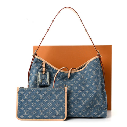 Louis Vuitton Monogram Denim CarryAll MM Blue 12 of 12