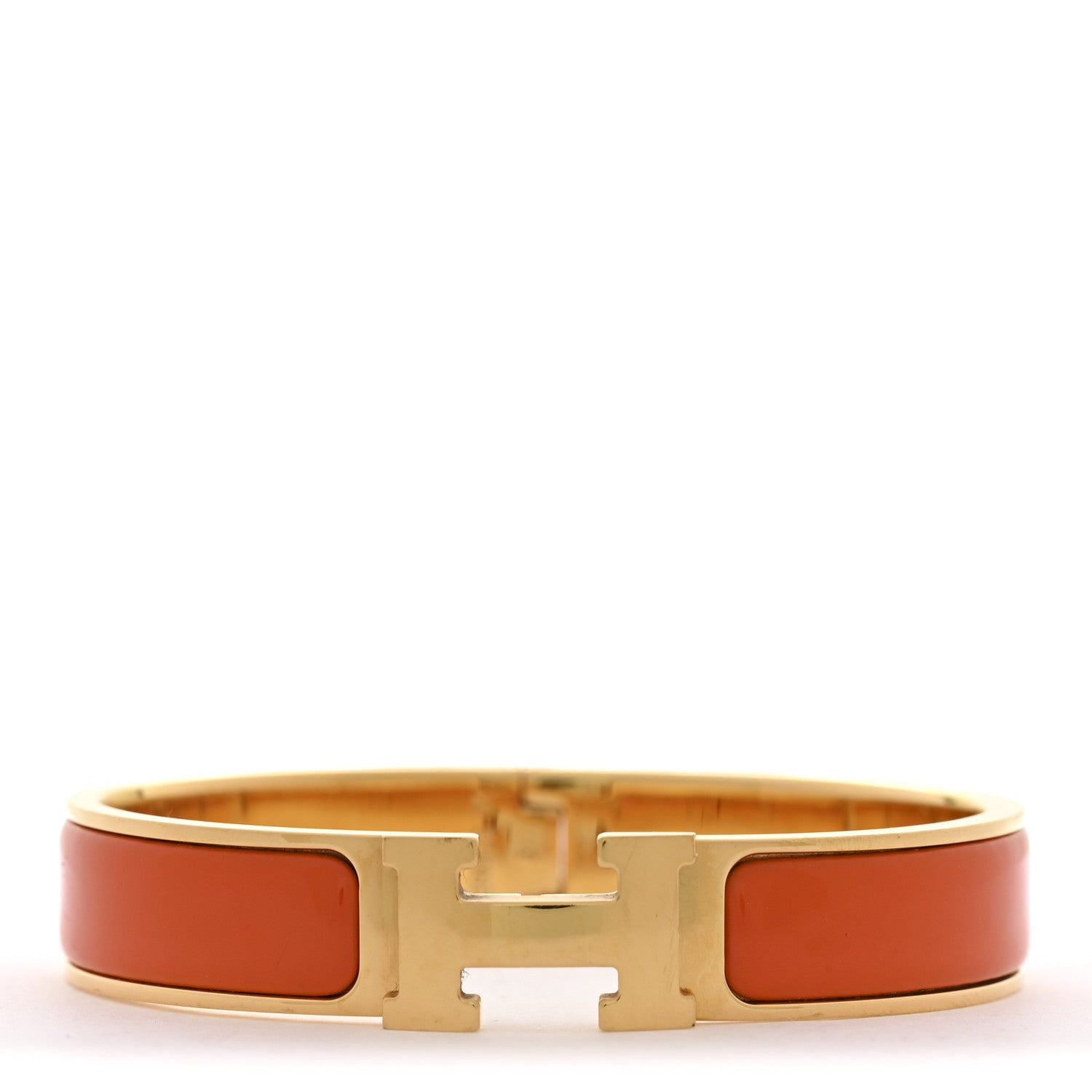 Hermes Enamel Narrow Clic Clac H Bracelet PM Orange 1 of 5