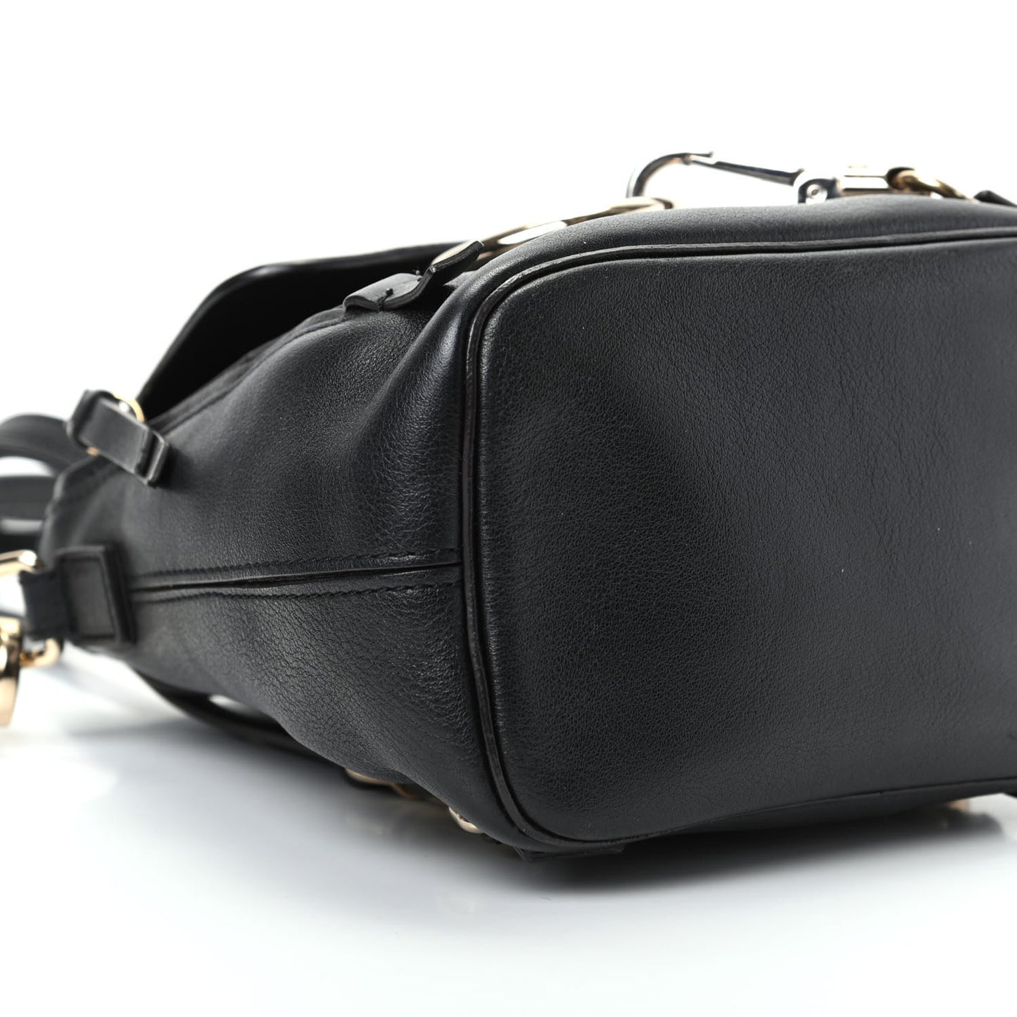 Suede Calfskin Mini Faye Backpack Black