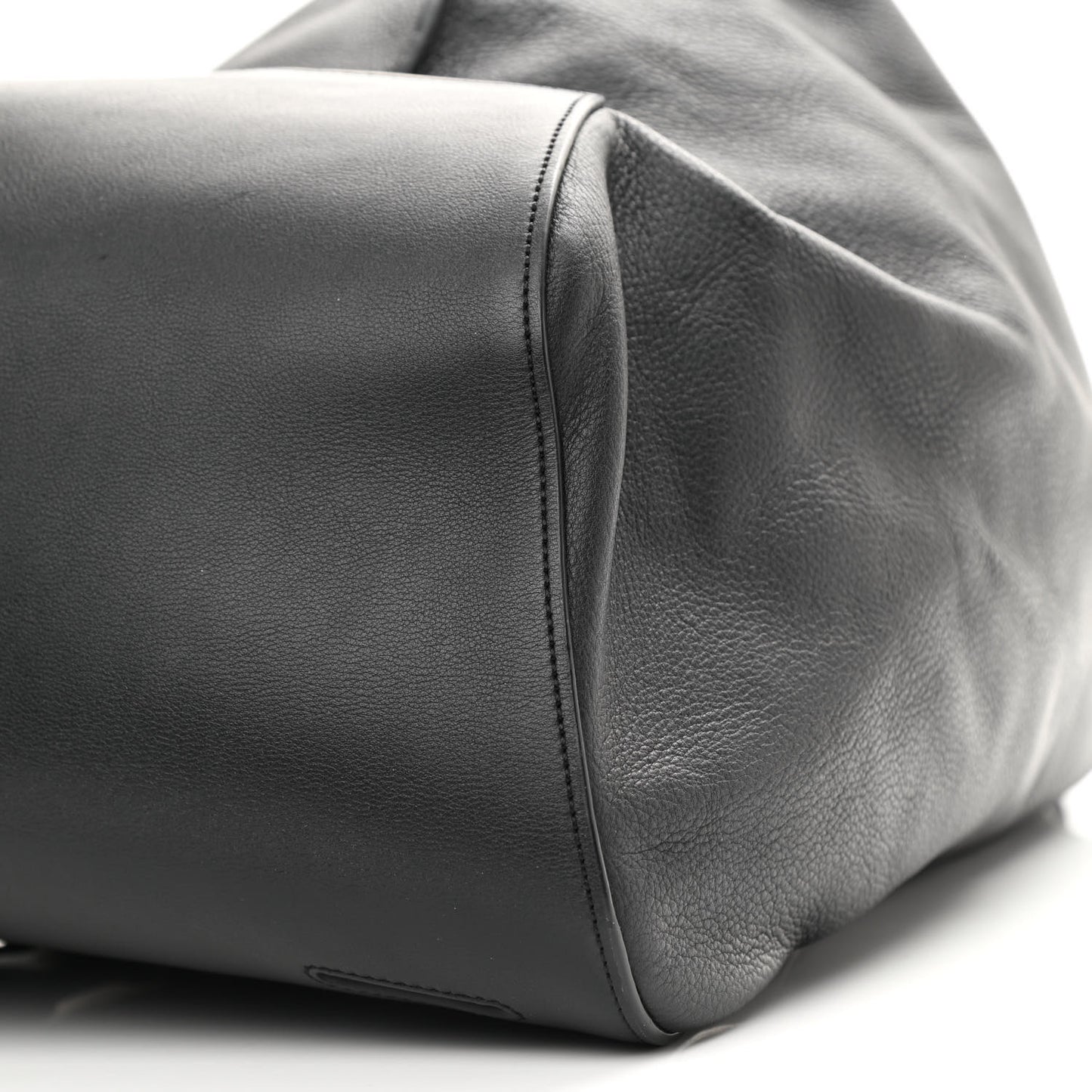 Grained Calfskin Sling Hobo Black