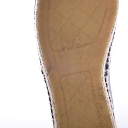 Chanel Lambskin Espadrilles 38 Navy Black 6 of 16