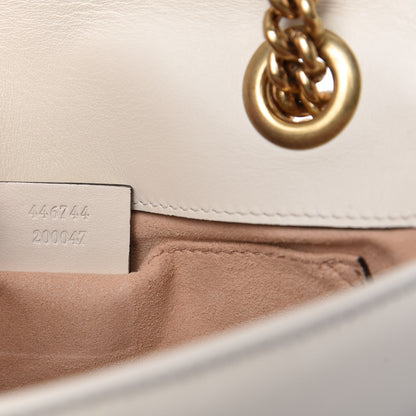 Gucci Calfskin Matelasse Mini GG Marmont Shoulder Bag White 9 of 10