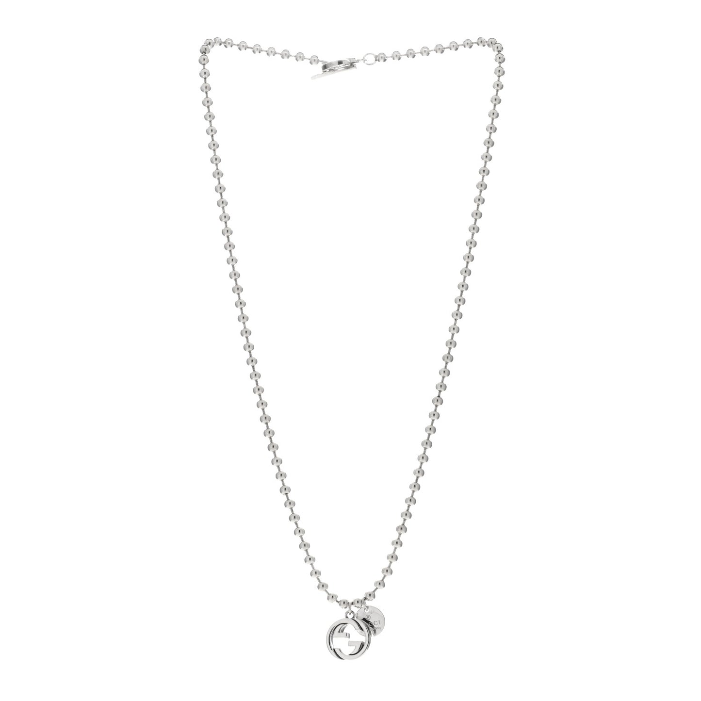 Sterling Silver Interlocking G Charm Toggle Necklace
