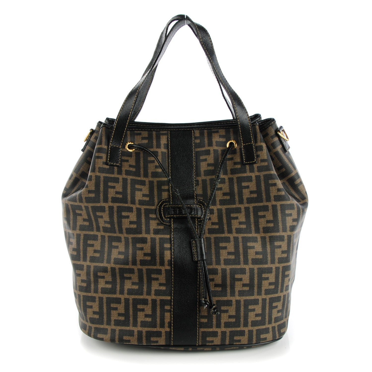 Fendi Zucca Spalmati Drawstring Bag Black 1 of 8